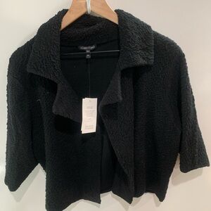Eileen Fisher black Textured over coat light weight size xL NWT